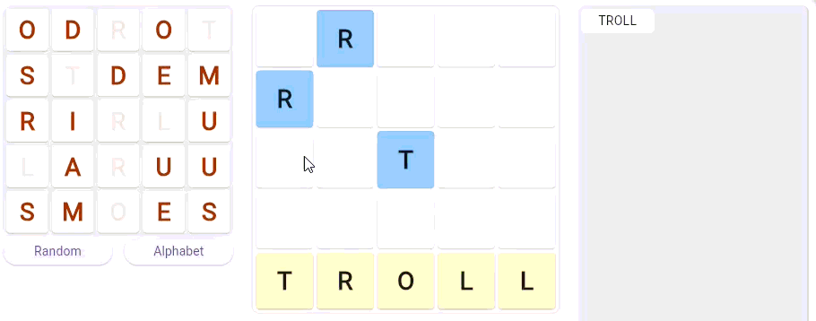 Scribo the word game board
